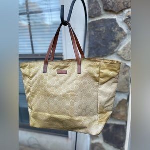 Authentic Gucci Nylon Beige Tote bag